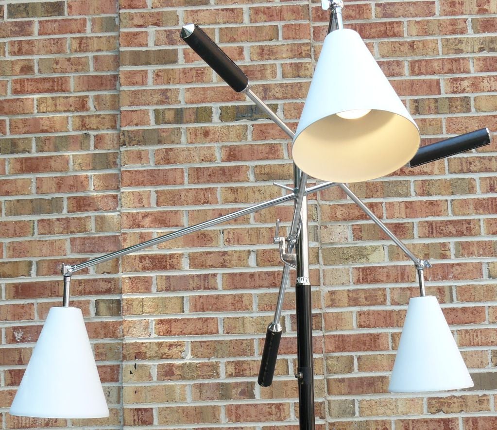 60s Italian Arteluce Triennale Triple Arm Adjustable Floor Lamp 1