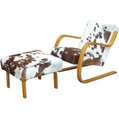 Alvar Aalto Pony Skin Lounge Chair & Ottoman