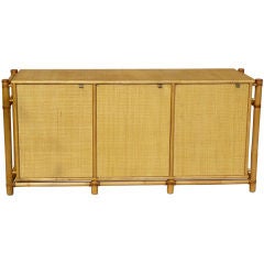 70s McGuire Bamboo & Leather Buffet