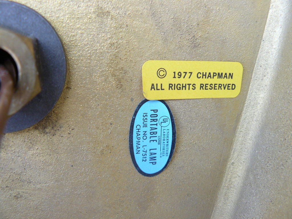 Pair of 70s Chapman Brass Pyramid Shade Adjustable Floor Lamps 6