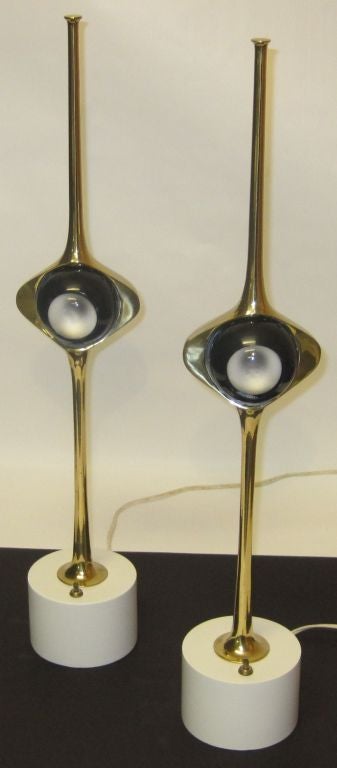 Pair of Italian Arredoluce Cobra Lamps by Angelo Leli