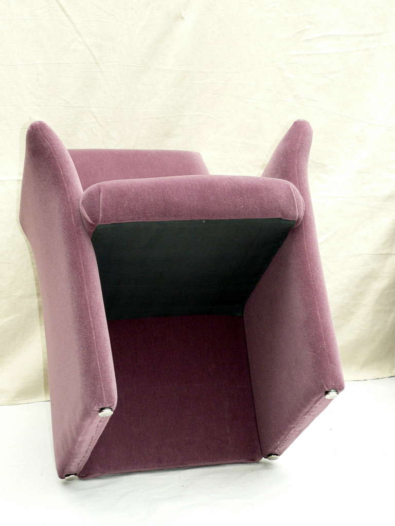 Set of Six 1980s Contract Mohair Dining Armchairs 3