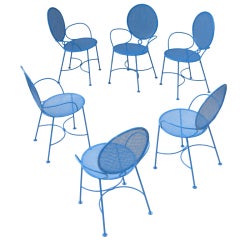Set of 6 50s French Garden Chairs
