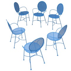Vintage Set of 6 50s French Garden Chairs