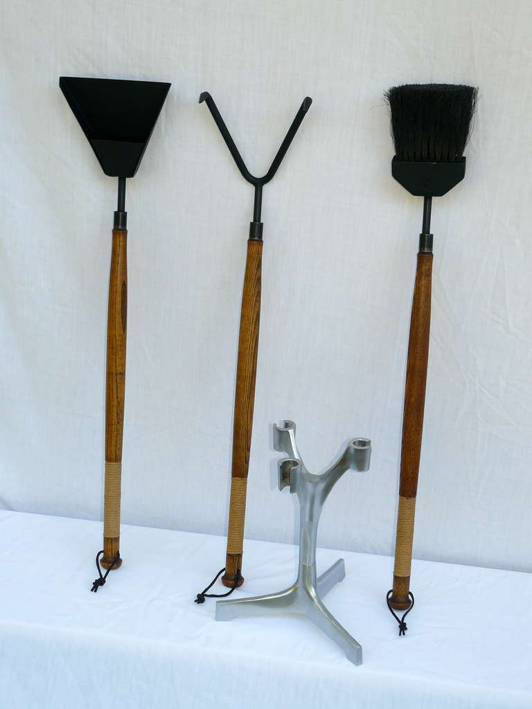 Set of 1960s Raymor modernist fire tools.