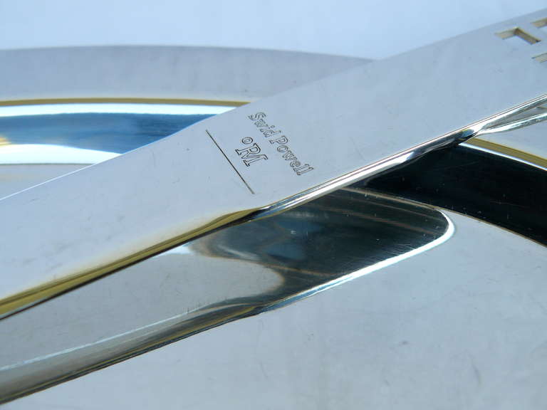 Richard Meier for Swid Powell Silver Plate Letter Opener and Tray In Good Condition In Kensington, MD