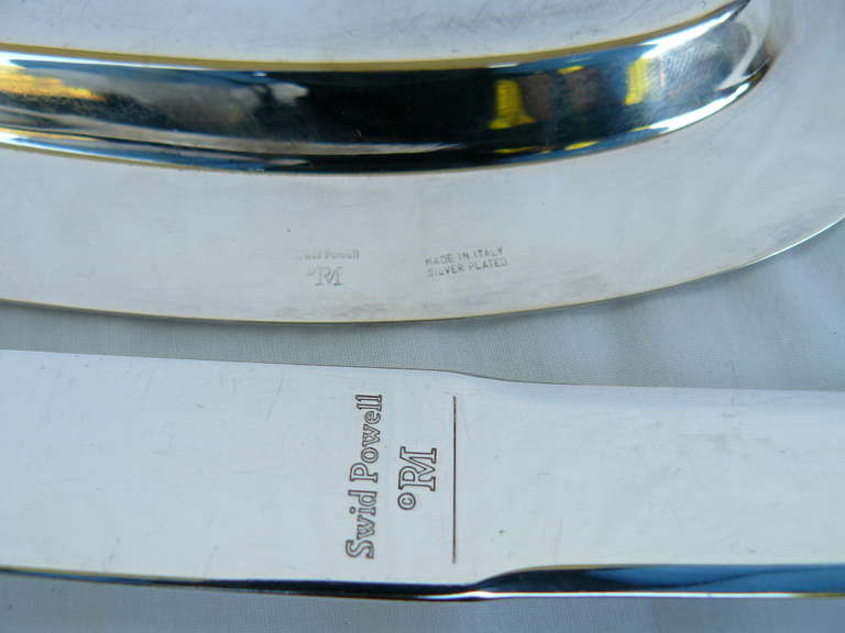 Richard Meier for Swid Powell Silver Plate Letter Opener and Tray 1