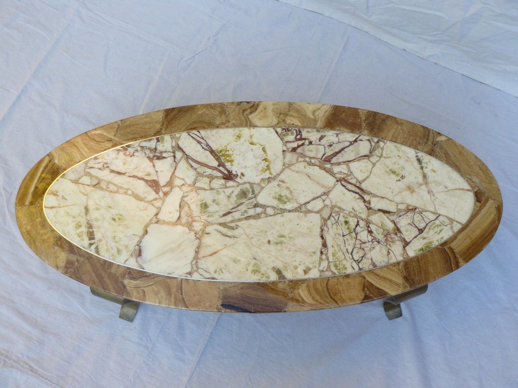 Stone 60s Muller Onyx and Brass Coffee Table