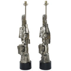 The Perfect Pair Large Scale Brutalist Tempestini Laurel Lamps The Perfect Pair Large Scale Brutalist Tempestini Laurel Lamps