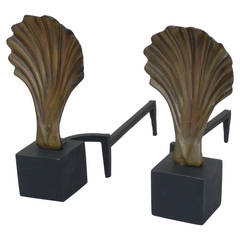 Style of Jean Michel Frank Shell Andirons