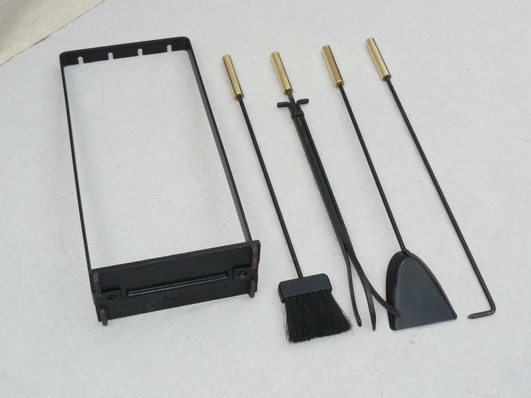 Pilgrim 60s Modernist Wrought Iron Fire Place Tool Set 1