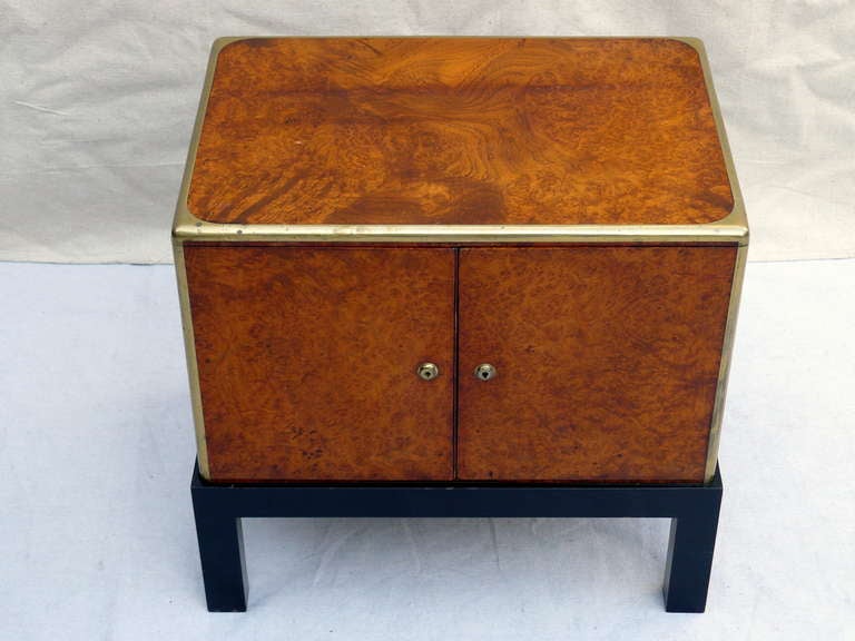 19th Century Exquisite Early 1800, British Burl and Brass Cigar Humidor Chest on Stand