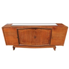 French Art Deco Palisander/ Opaline Glass Buffet