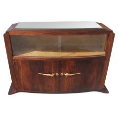 French Art Deco Palisander Buffet, Mirrored Top