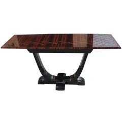 French Art Deco Exotic Macassar Ebony Console Table