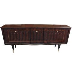 French Art Deco Macassar Ebony Buffet with Mother of Pearl Inlay