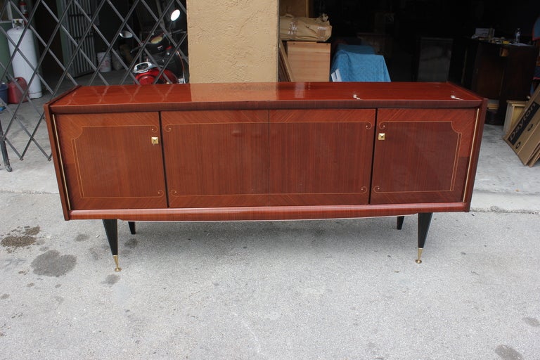 French Art Deco Macassar Ebony Buffet In Excellent Condition In Hialeah, FL