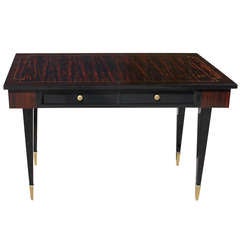French Art Deco Exotic Macassar Ebony Writing Desk, Circa 1940
s French Art Deco Exotic Macassar Ebony Writing Desk, Circa 1940
s