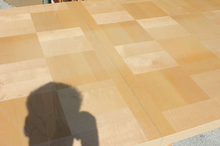 Mid Century Italian Art Deco Style Maple Dining Table, 1970's 2