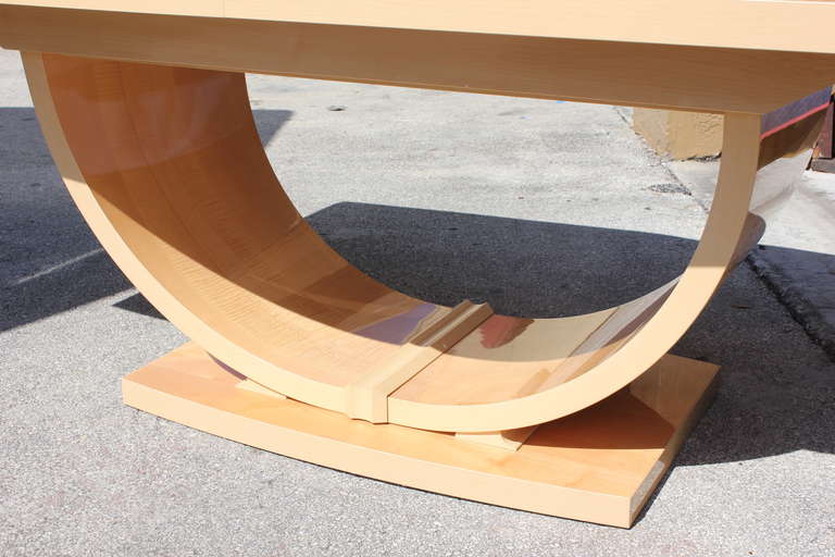 Mid Century Italian Art Deco Style Maple Dining Table, 1970's 4
