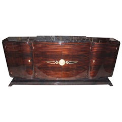 French Art Deco Designer Classic Macassar Ebony Grand Buffet