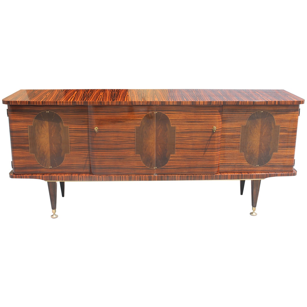 French Art Deco Exotic Macassar Ebony Buffet or Sideboard, circa 1940s