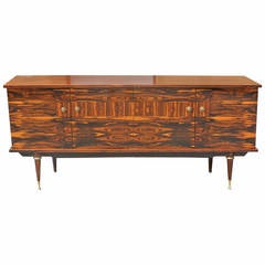 French Art Deco Exotic Macassar Ebony Buffet or Sideboard, circa 1940s