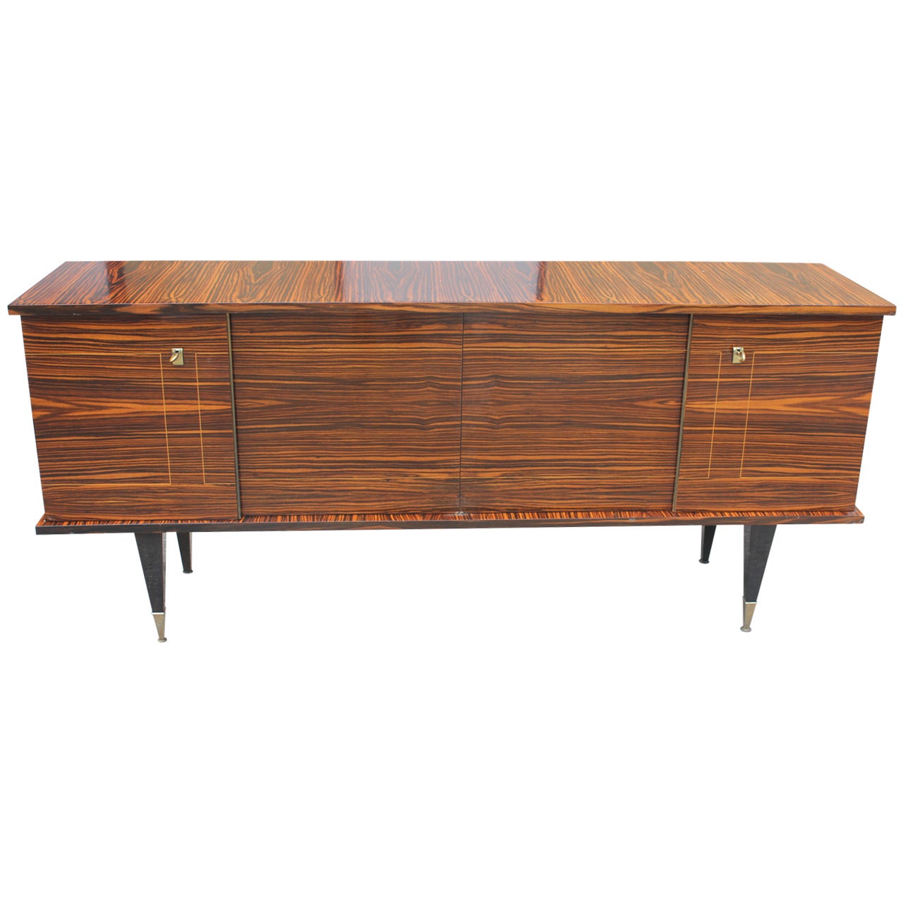 French Art Deco Exotic Macassar Ebony Buffet, circa 1940s