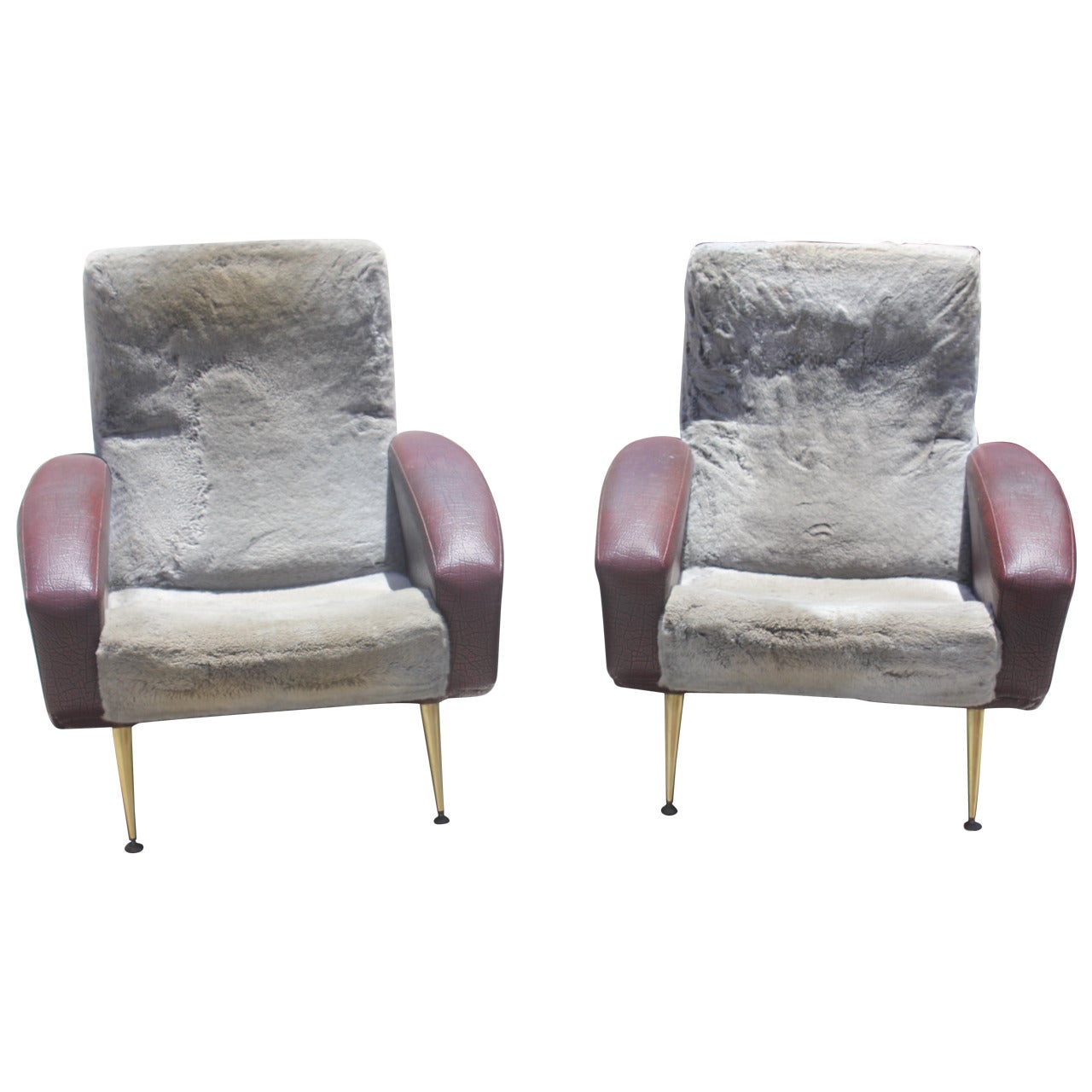 Pair of Italian Mid-Century Modern Club Chairs, circa 1960s