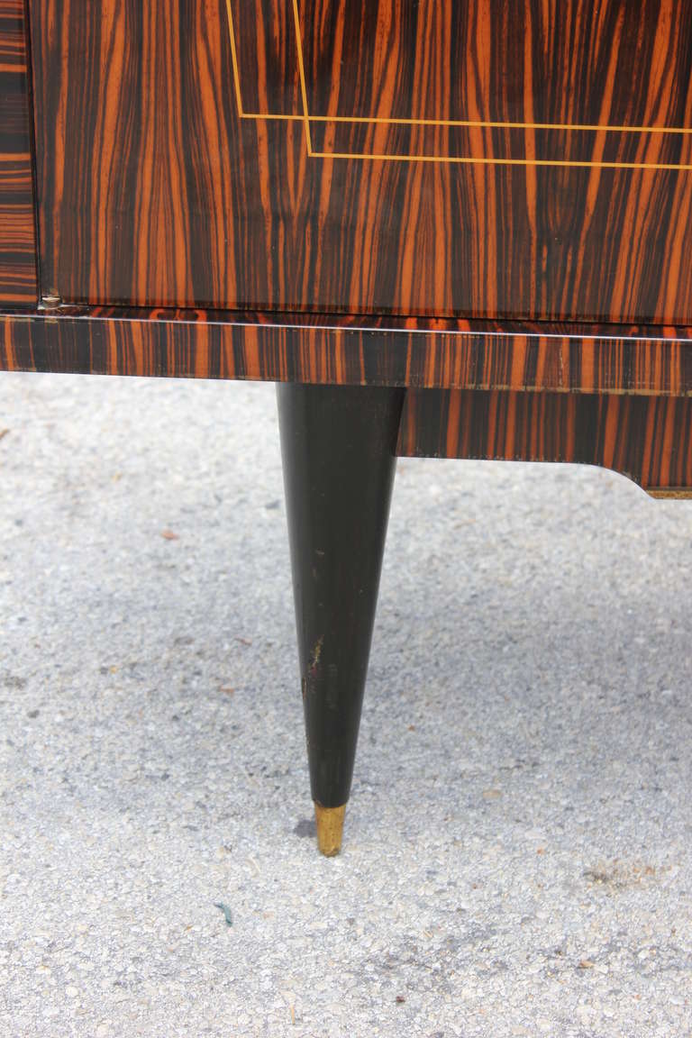 French Art Deco or Art Moderne Exotic Macassar Ebony Buffet or Sideboard, 1940s 3
