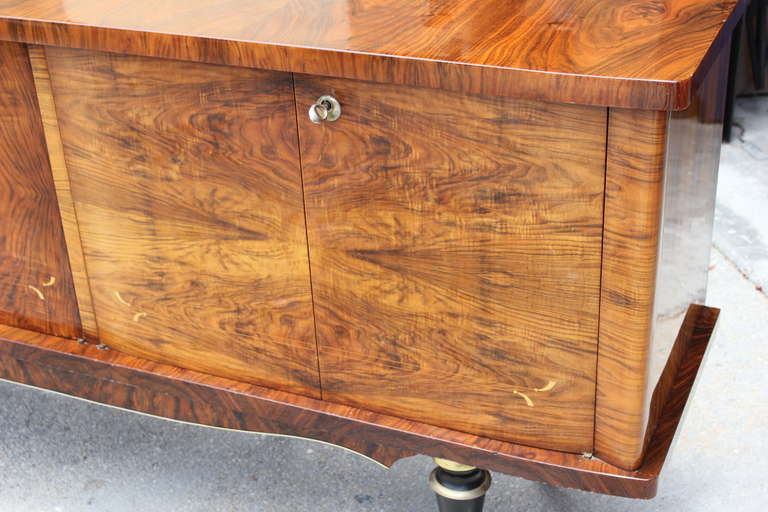 French Art Deco/Art Moderne Exotic Walnut Buffet or Sideboard, 1940's 3