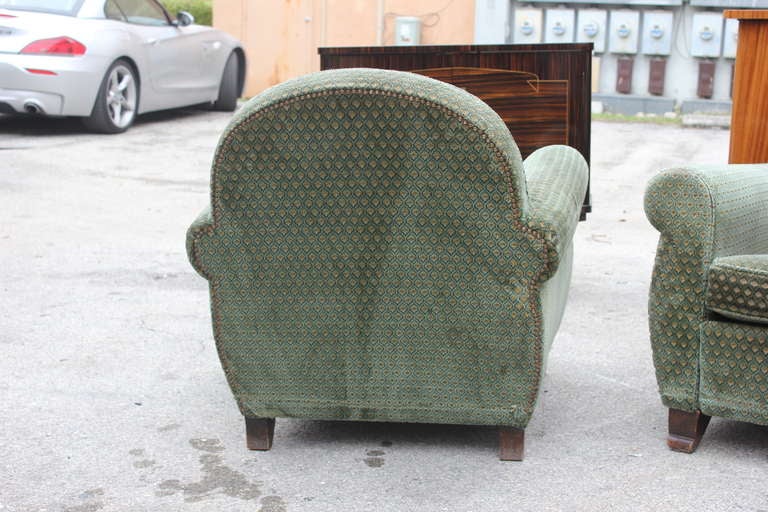 Set 4 French Art Deco Matching Club Chairs 1