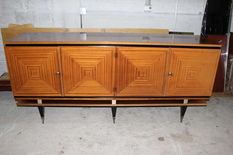 French Art Deco Blonde Mahogany Buffet style Maxime Old In Excellent Condition In Hialeah, FL