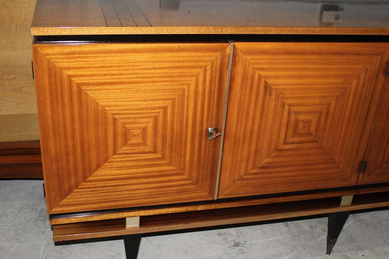 Wood French Art Deco Blonde Mahogany Buffet style Maxime Old
