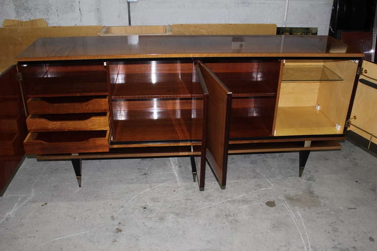 French Art Deco Blonde Mahogany Buffet style Maxime Old 5