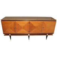 French Art Deco Blonde Mahogany Buffet style Maxime Old