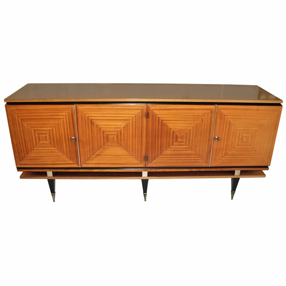 French Art Deco Blonde Mahogany Buffet style Maxime Old