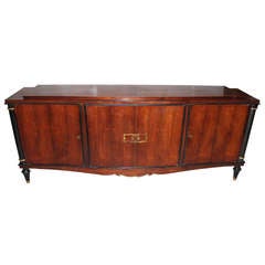 French Art Deco Palisander Rio Buffet, Black Column Detail