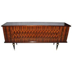 French Art Deco Exotic Macassar "Zigzag" Buffet