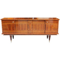 French Art Deco Exotic Walnut Buffet or Sideboard, circa 1940's