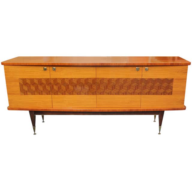 French Art Deco/ Moderne Palisander Marquetry Buffet, circa 1940's at ...