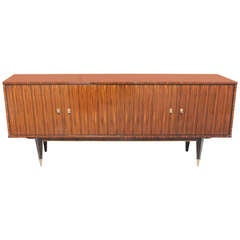 A French Art Deco/ Art Moderne Exotic Macassar Ebony Buffet/ Sideboard