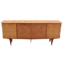 French Art Deco Flame Mahogany Buffet/ Sideboard, circa 1940's