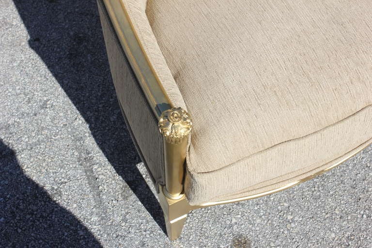 Mid-20th Century Pair French Art Deco Giltwood Club Chairs style Paul Follot
