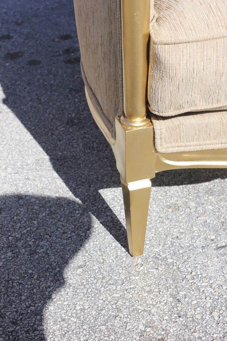 Pair French Art Deco Giltwood Club Chairs style Paul Follot 5