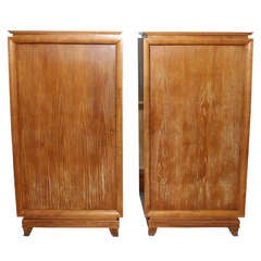 Pair French Art Deco  Ceruse Oak Tall Bookcase