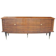French Art Deco/Art Moderne Exotic Macassar Ebony Buffet or Sideboard