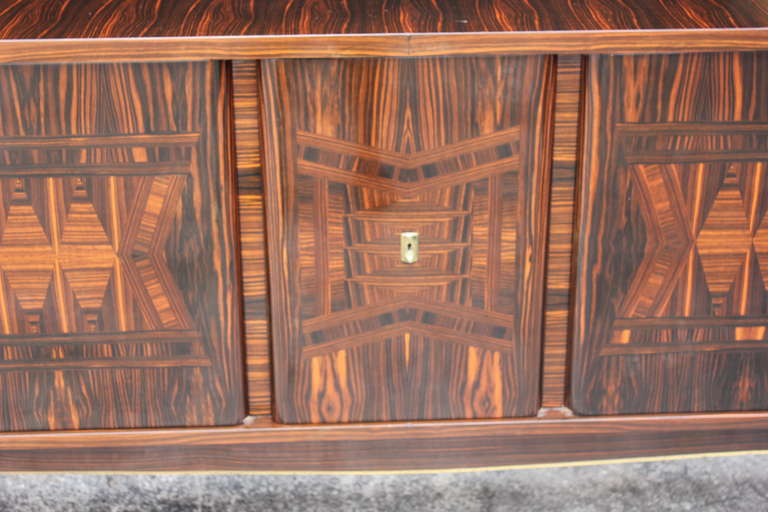 Spectacular French Art Deco Exotic Macassar Ebony Inlaid Buffet or Sideboard 1