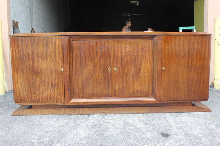 A French Art Deco Grand Scale Mahogany Buffet/ Sideboard. Finished interior, all keys present, excellent condition.
