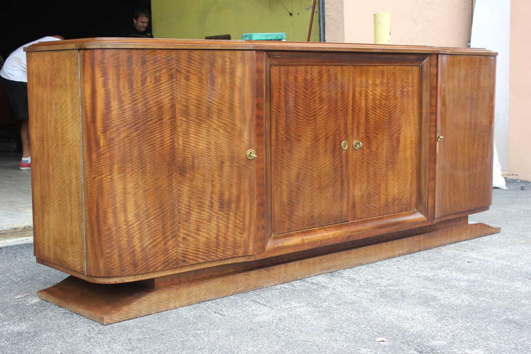 French Art Deco Grand Scale Mahogany Buffet, circa 1940's In Excellent Condition In Hialeah, FL